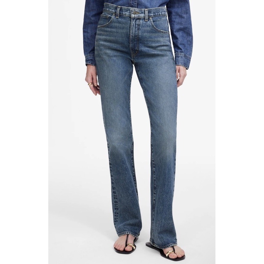 Nwt $148 Madewell Relaxed Bootcut Jeans Women's 33 Medium Wash Blue